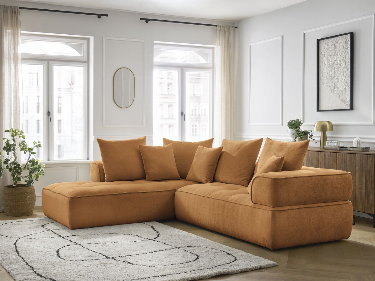 Bobochic Whesley Ecksofa Stoff Gelb Ecke links