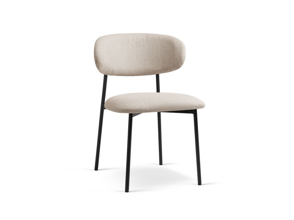 Cosmopolitan Design Stuhl Nina 2er-Set Strukturierter Stoff Bjorn Beige