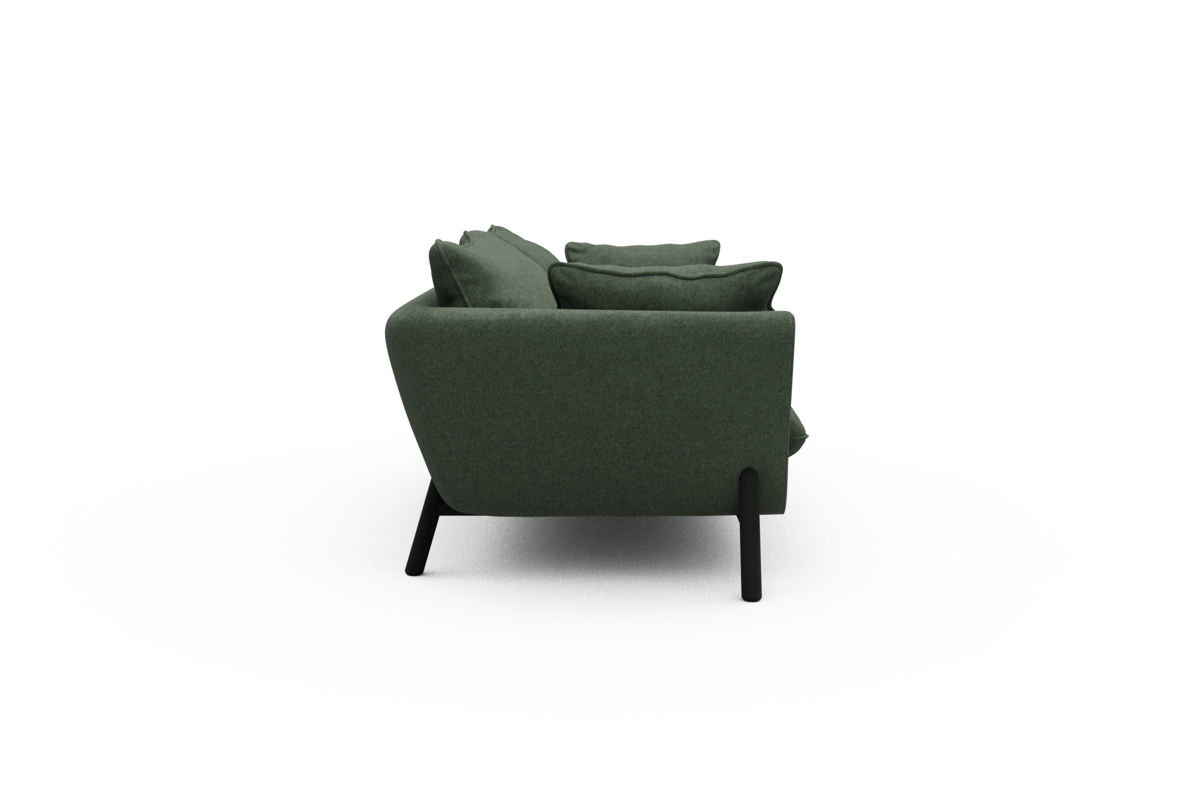 Sofa Emil PREMIUM 2-Sitzer Beinfarbe Eiche Schwarz Casone-Forest-Green