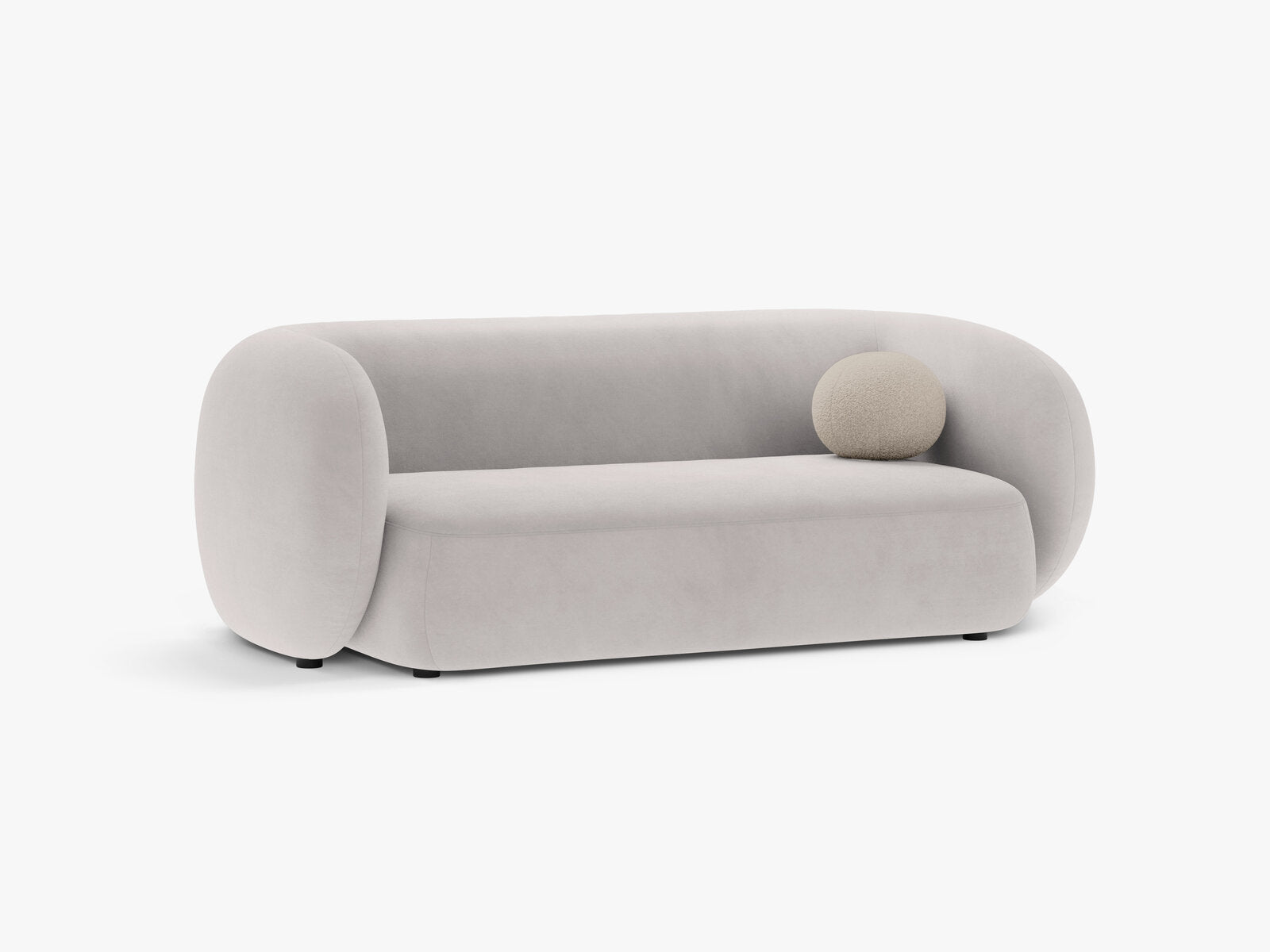 Micadoni Sofa Kate 2-Sitzer Samt Hellgrau