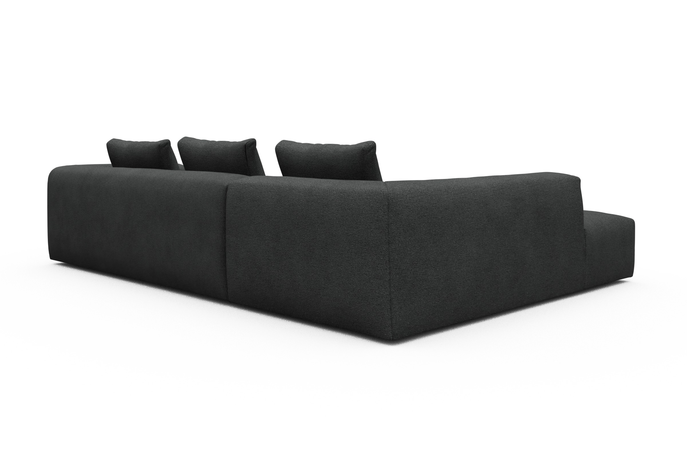 Ecksofa Fred Relax-Ecke links mit 2,5-Sitzer Boucle-Charcoal