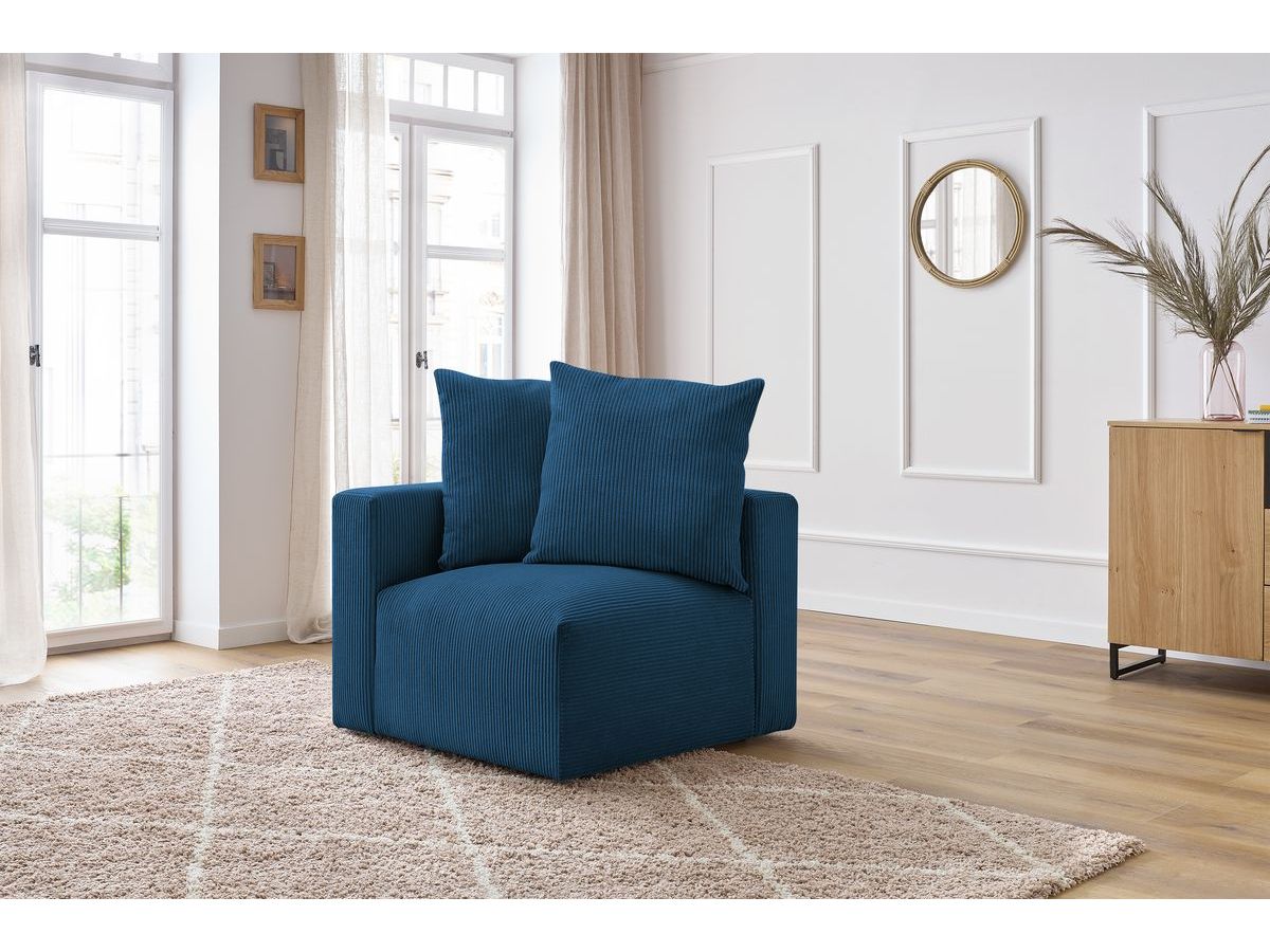 Bobochic Voltaire Eckmodul Cordsamt Dunkelblau Ecke links