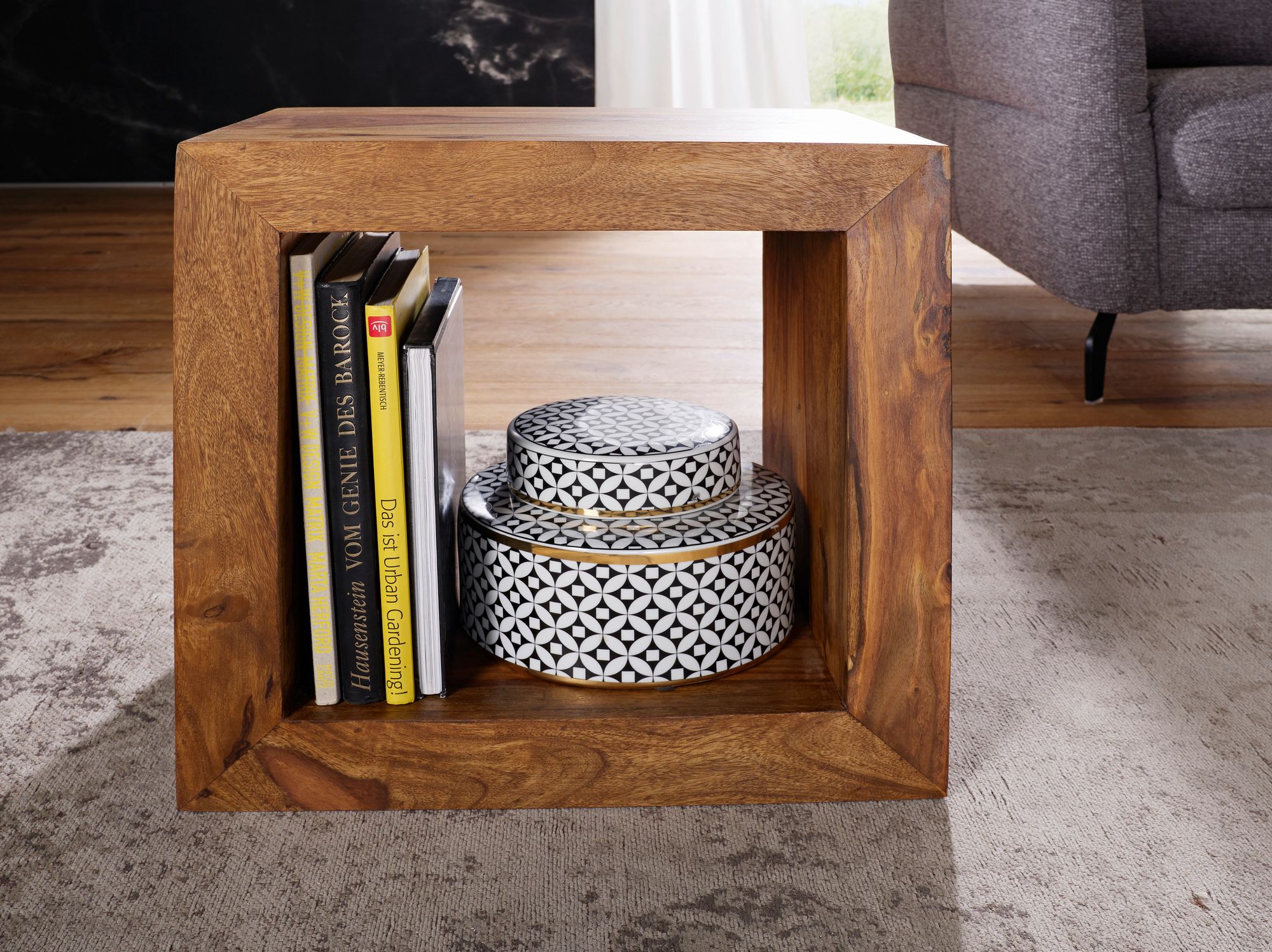 Standregal Austevoll Massivholz Dunkelbraun 44 × 33 × 44 cm