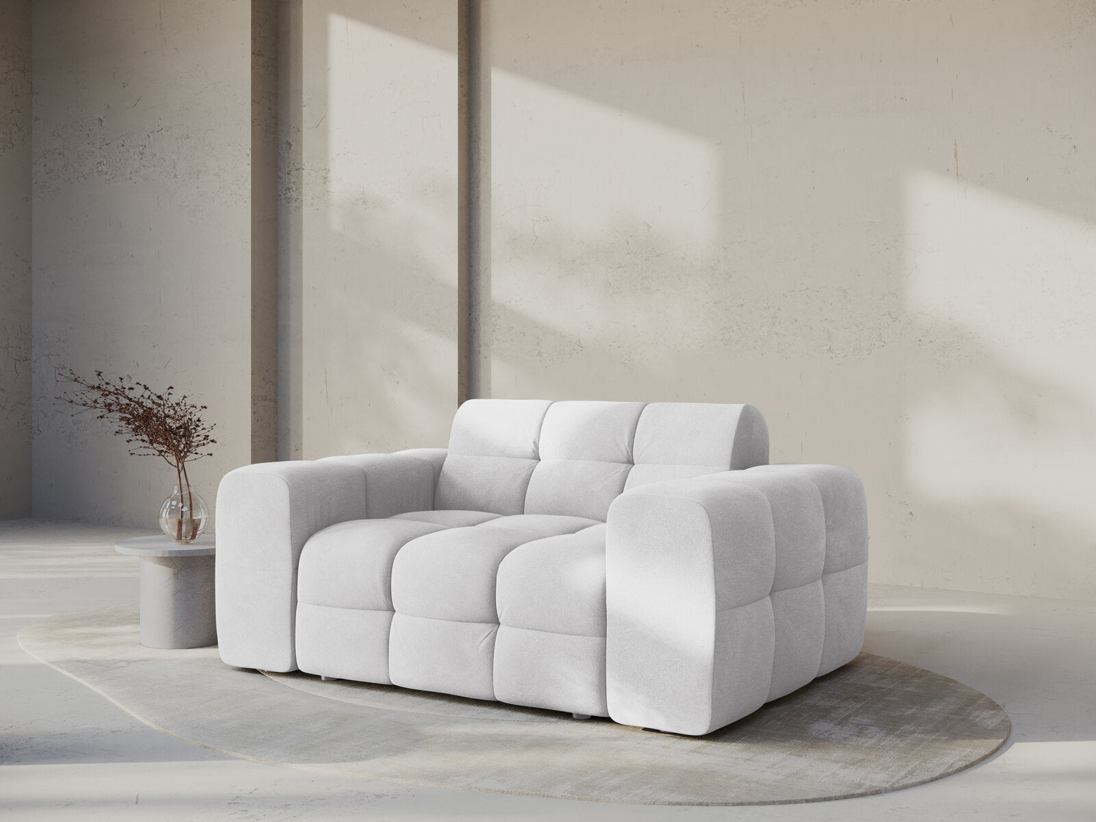 Micadoni Sofa Kendal 2-Sitzer Samt Magic Velvet Hellgrau