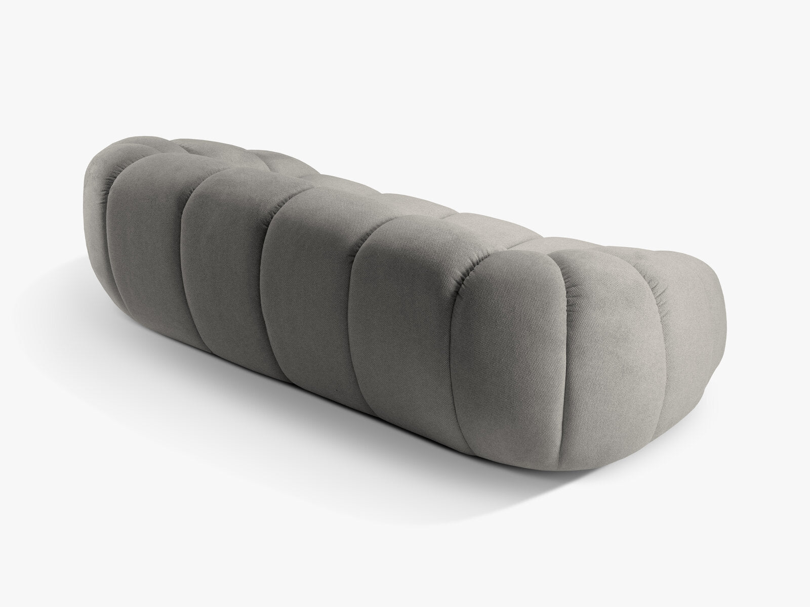 Micadoni Sofa Diana 3-Sitzer Strukturierter Samt Bubble Hellgrau