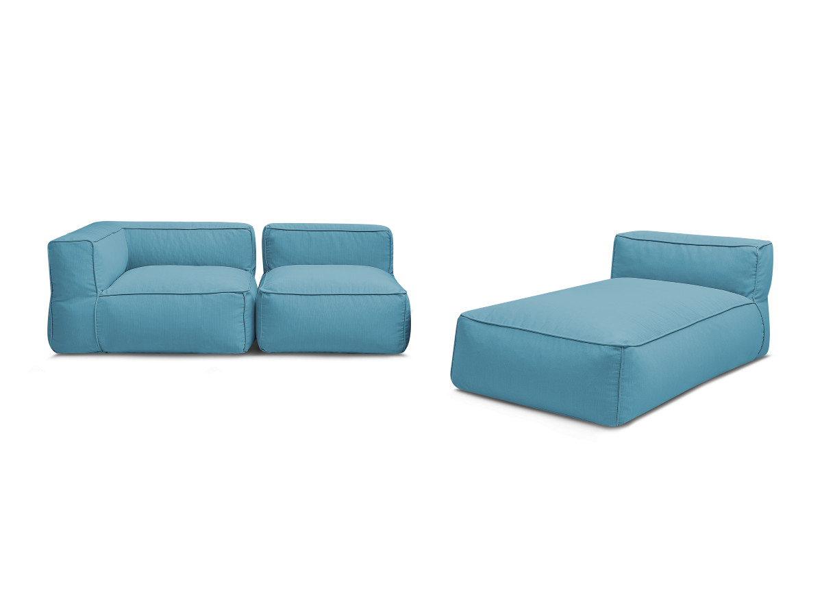 Bobochic Giulia Gartensofa 3-Sitzer 240 × 170 cm Stoff Hellblau