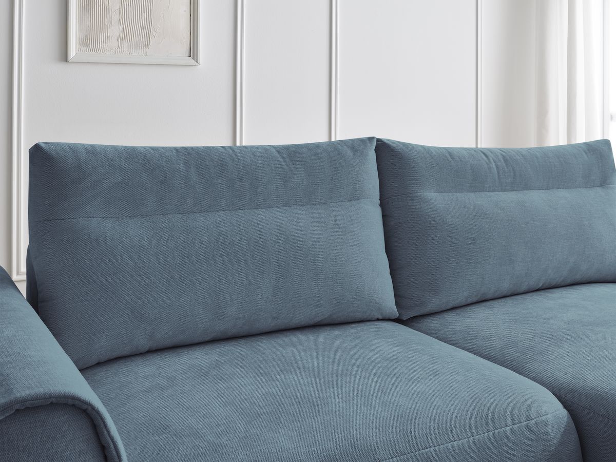 Bobochic Aden Ecksofa 246 × 152 cm Stoff Hellblau Ecke rechts