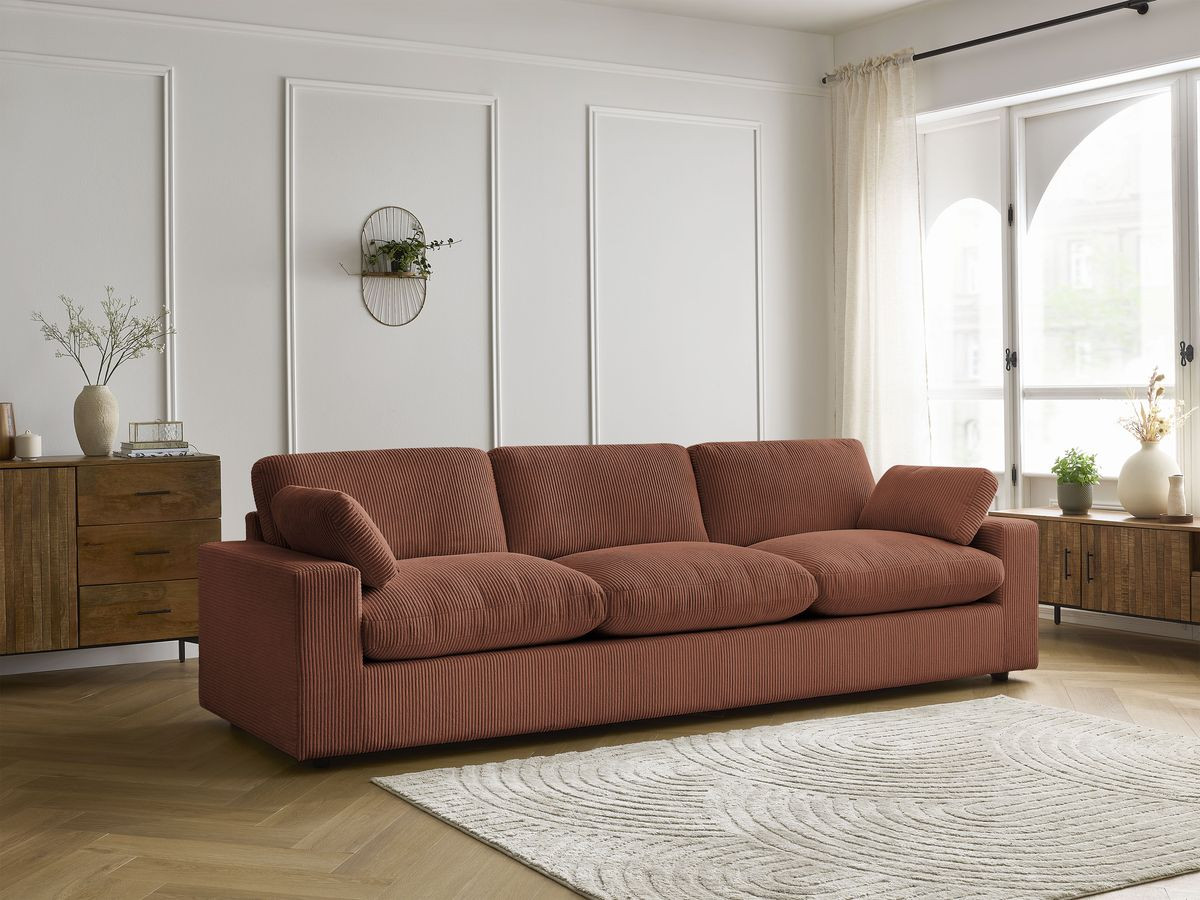 Bobochic Belair Sofa 4-Sitzer Cordsamt Orange
