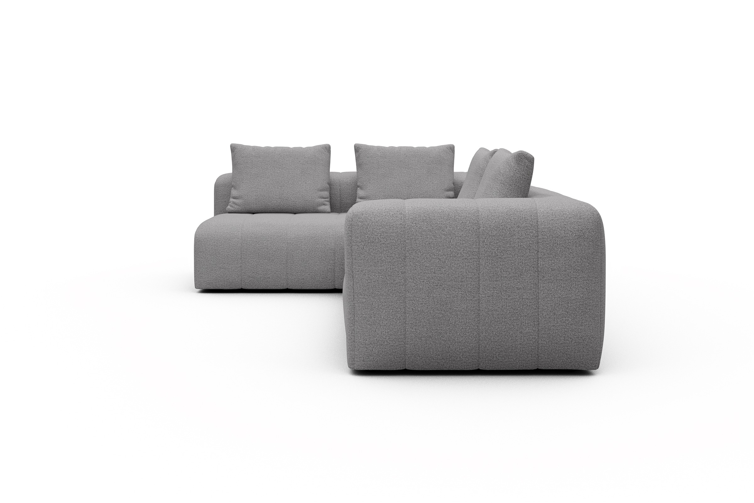 Ecksofa Hugo 2x 2,5-Sitzer Armlehne rechts Sama-Grey