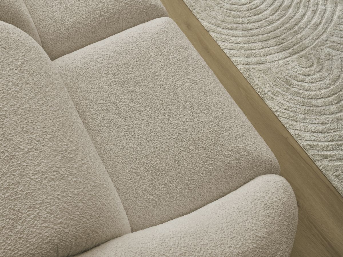 Bobochic Tina Sofa 3-Sitzer Bouclé-Stoff Beige