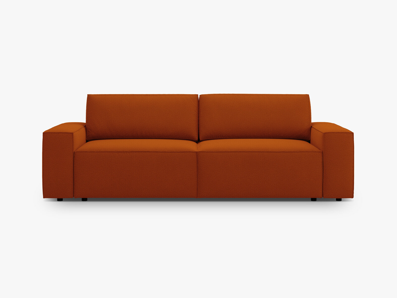 Micadoni Schlafsofa Jodie 3-Sitzer Strukturierter Stoff Megan Terrakotta
