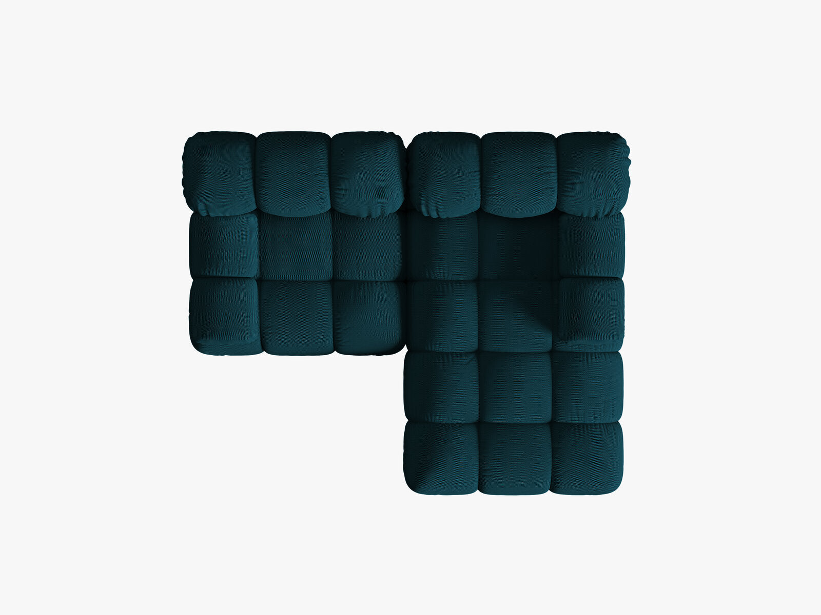 Micadoni Modulares Ecksofa Bellis 3-Sitzer Rechts 3D-Stoff Sonic Marineblau