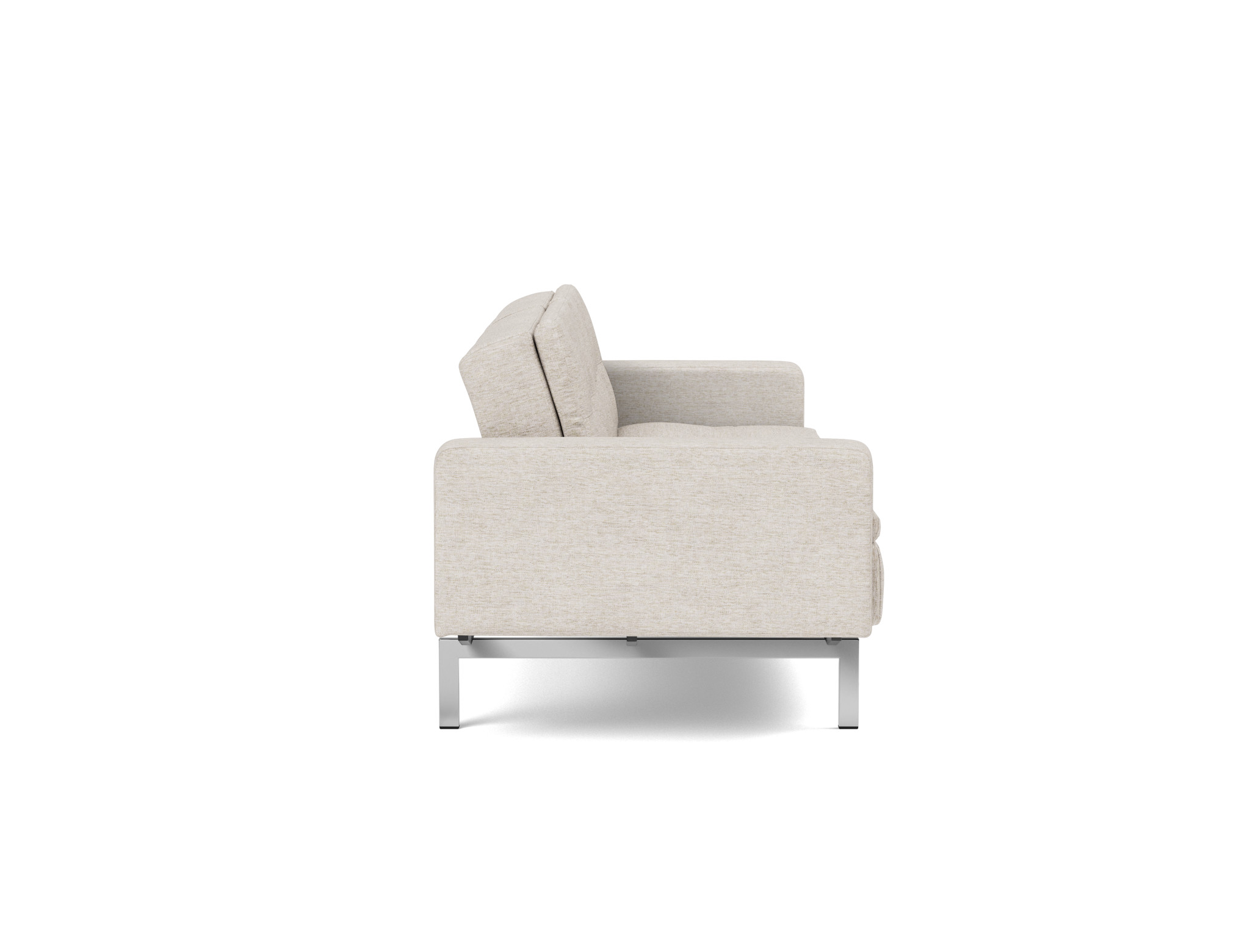 Schlafsofa Dublexo mit Armlehnen Chenille Yuveno 470-Natural Beine Chrom
