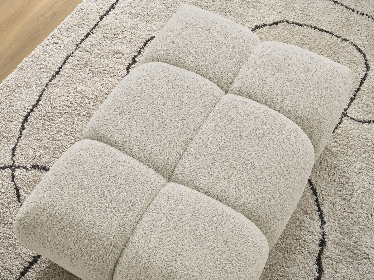 Bobochic Alya Pouf Bouclé-Stoff Beige