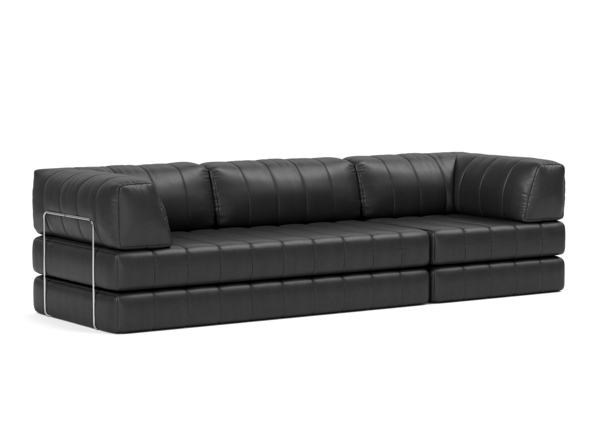 Schlafsofa CozyPad Grand mit Armlehnen Lederoptik Faunal 550-Black