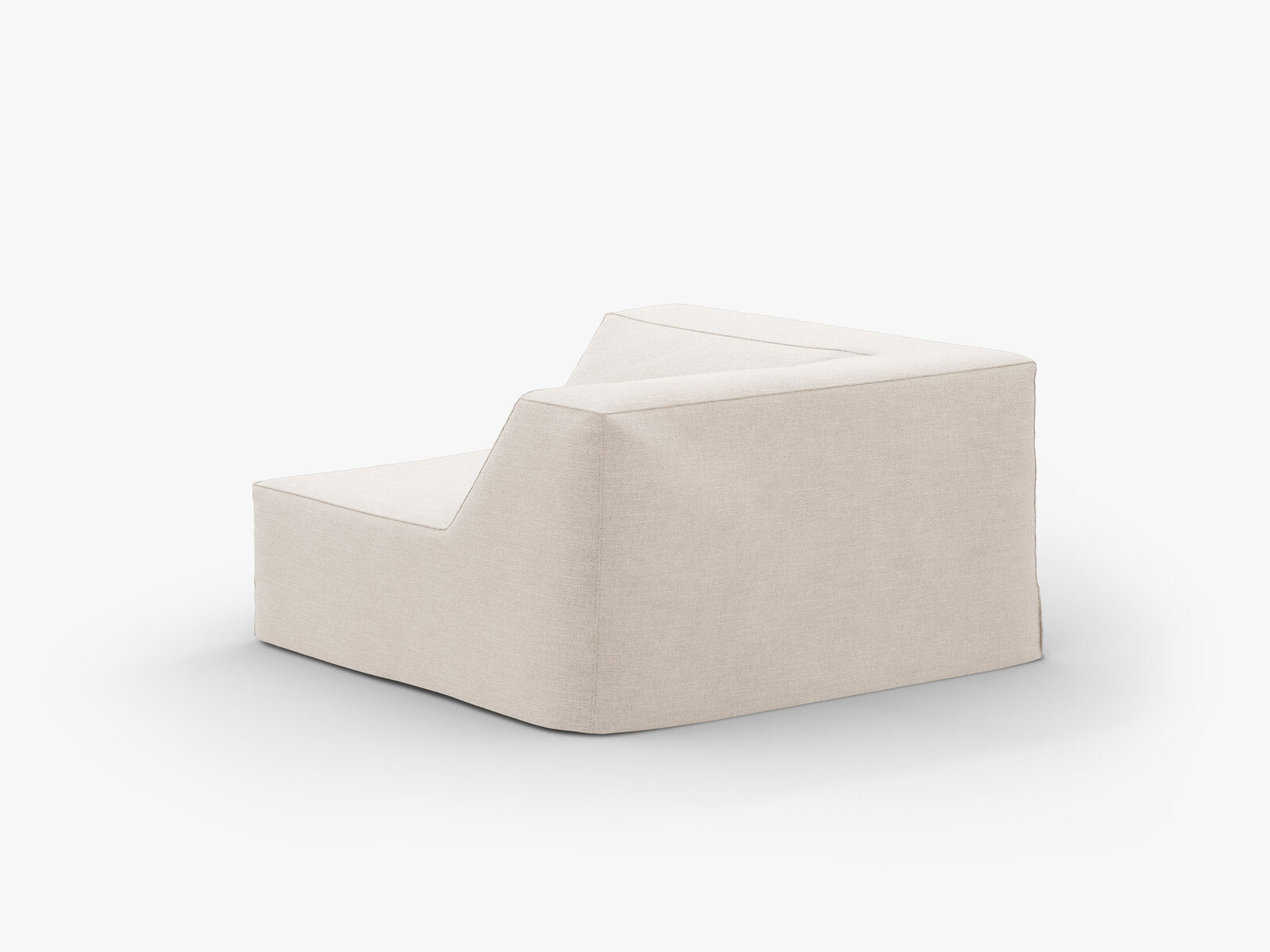 Micadoni Eckmodul Jodie 1-Sitzer Strukturierter Stoff Lins Beige
