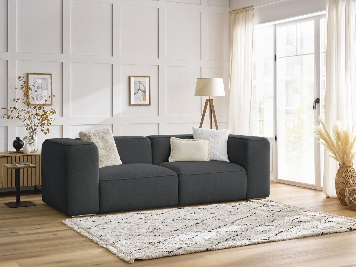 Bobochic Zephyr Sofa 2-Sitzer Strukturstoff Dunkelgrau