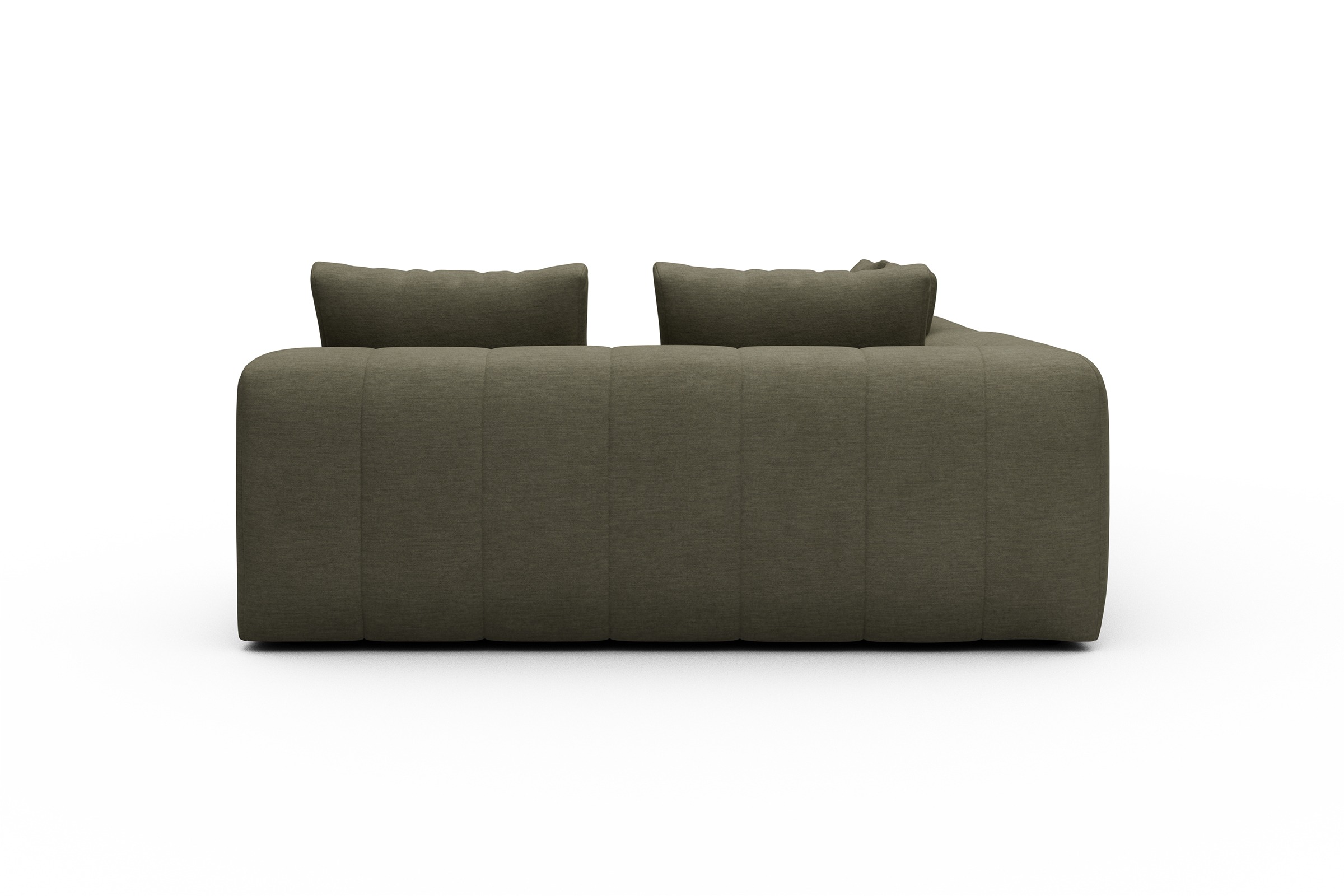 Ecksofa Hugo 2x 2,5-Sitzer Armlehne links Vivus-Dusty-Olive