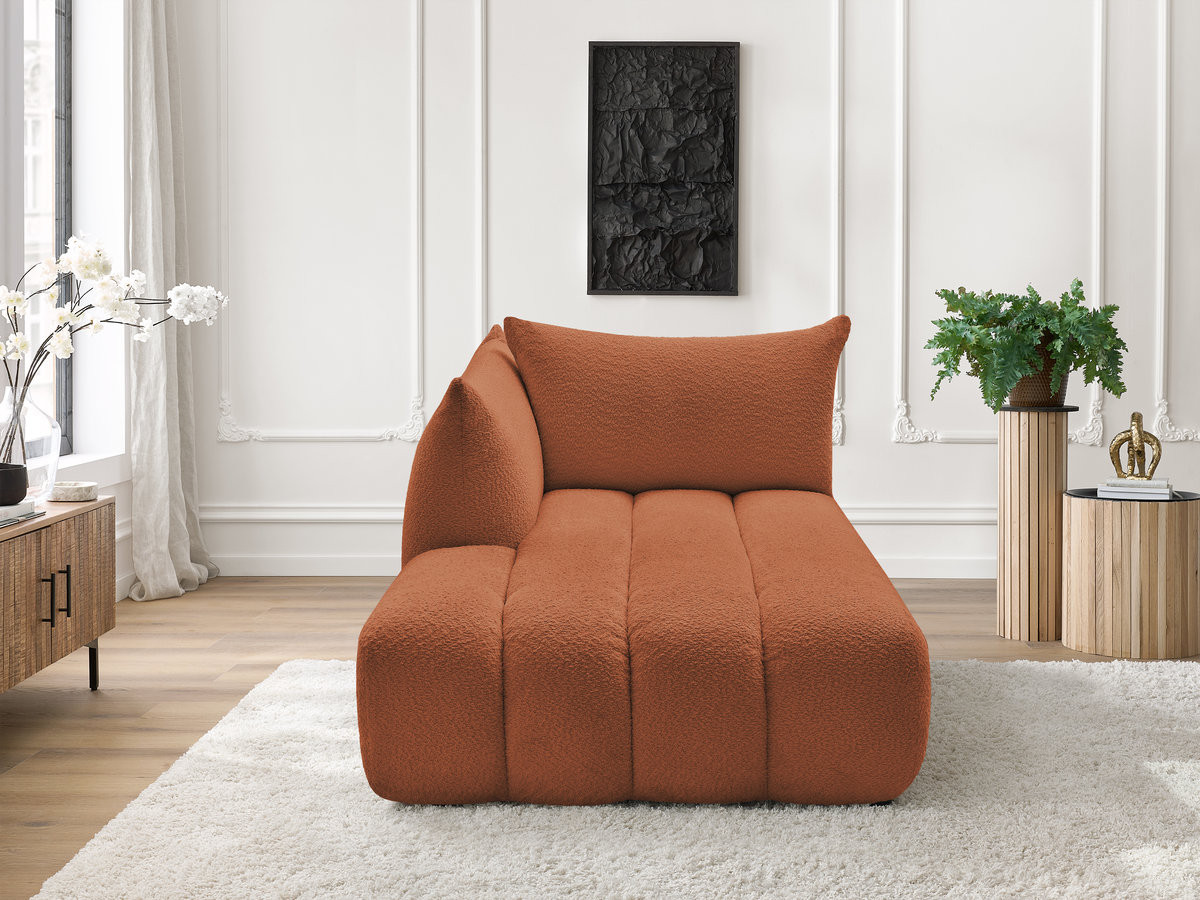 Bobochic Azra Méridienne-Modul Bouclé-Stoff Orange Ecke links