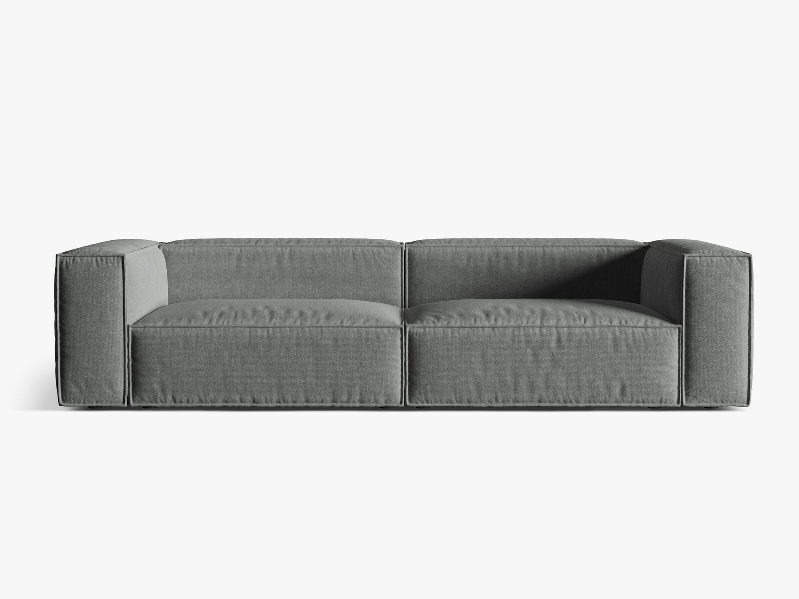 Micadoni Sofa Nuria 5-Sitzer Strukturierter Stoff Grau