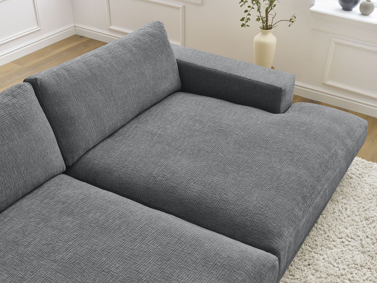 Bobochic Leonard Sofa 4-Sitzer 234 × 159 cm Strukturstoff Dunkelgrau