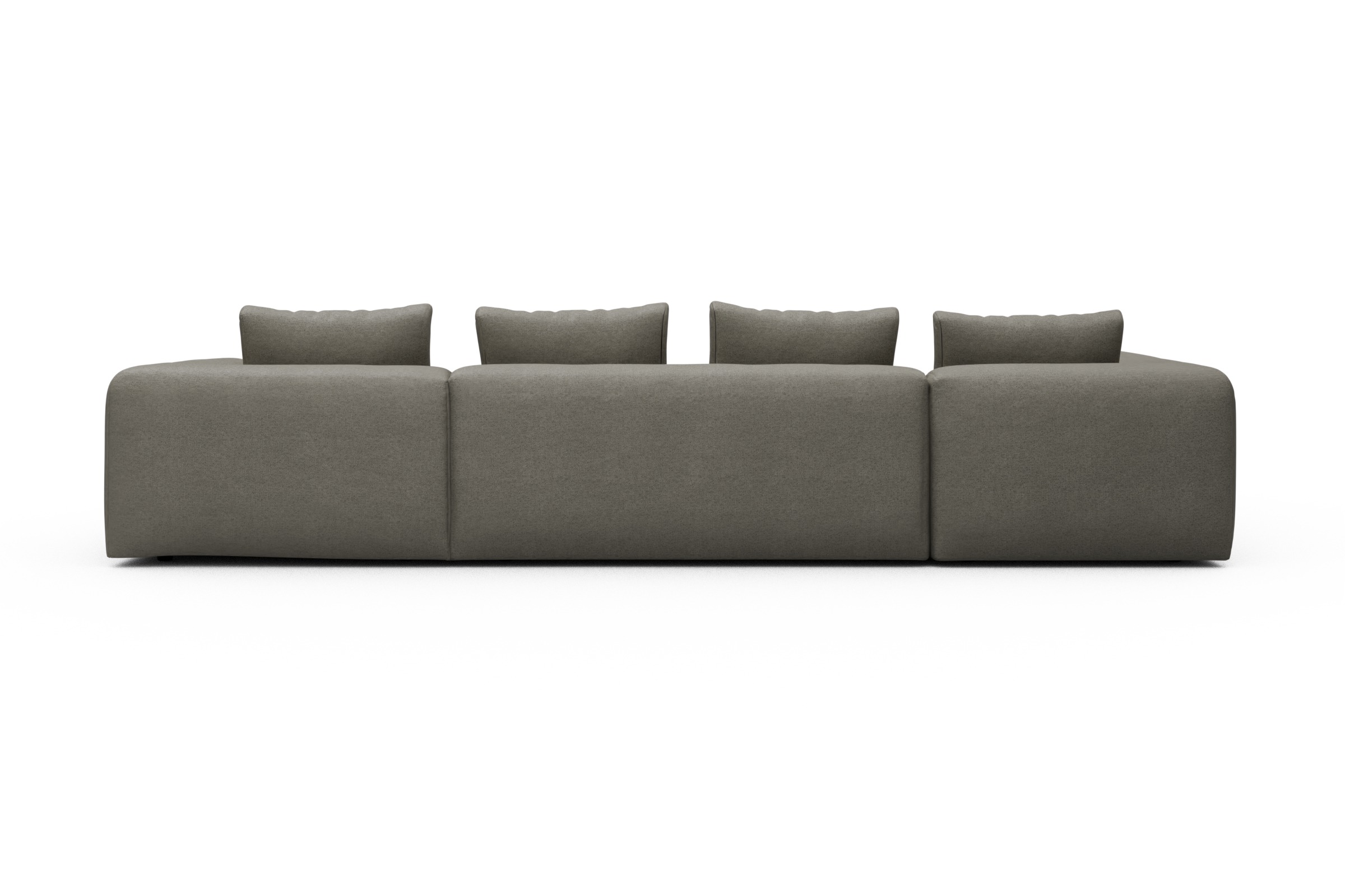 Wohnlandschaft Fred Chaiselongue rechts mit 2-Sitzer und lange Armlehne links Denari-Warm-Grey