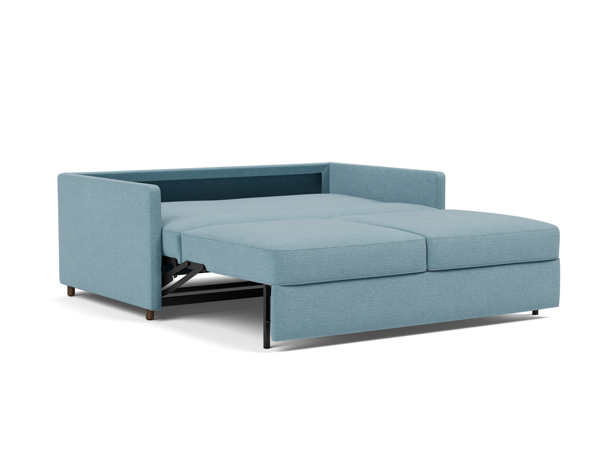 Schlafsofa Neah mit Slim-Armlehnen 160 Flachgewebe Mixed Dance 525-Light-Blue