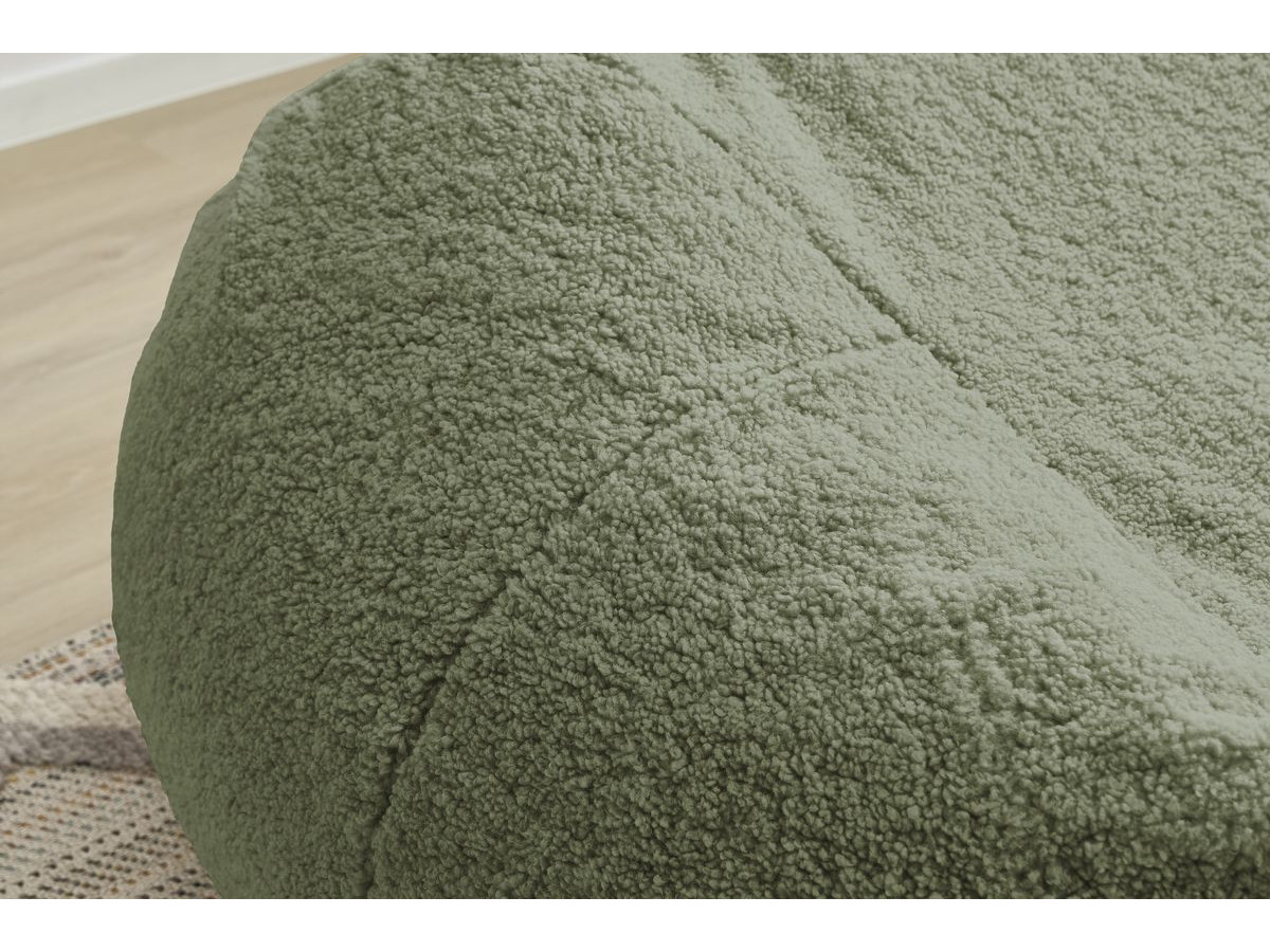 Bobochic Meribel Pouf Bouclé-Stoff Grün