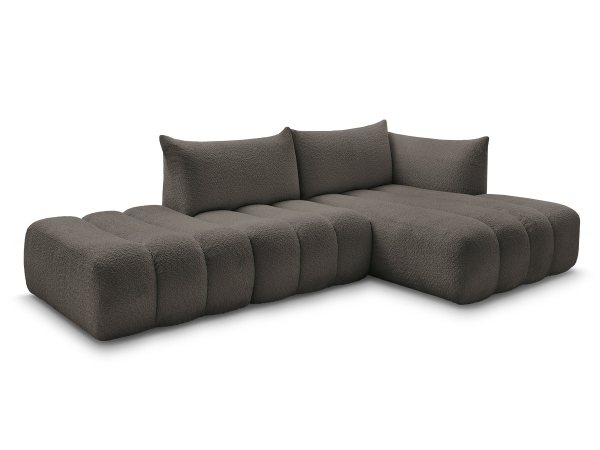 Bobochic Azra Ecksofa 319 × 178 cm Bouclé-Stoff Braun Ecke rechts