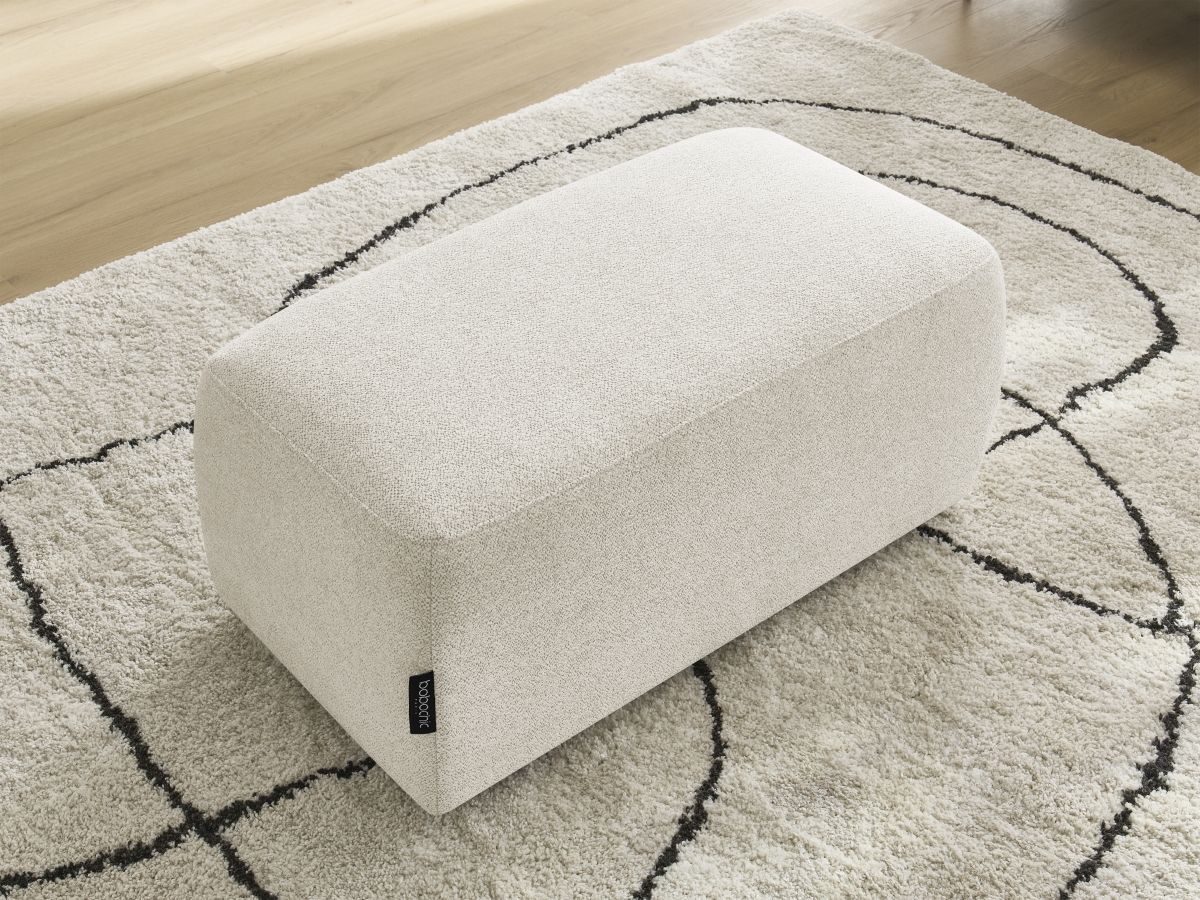 Bobochic Atilla Pouf Melange-Stoff Weiß