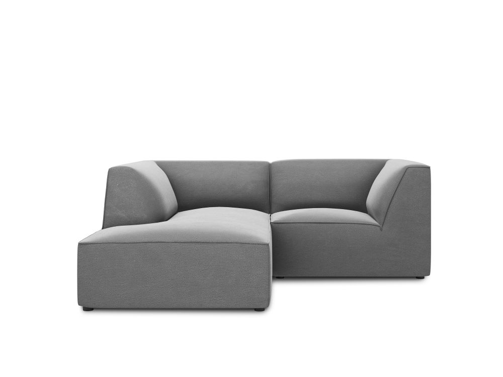 Cosmopolitan Design Ecksofa Siena 3-Sitzer Samt Salvador Grau Links