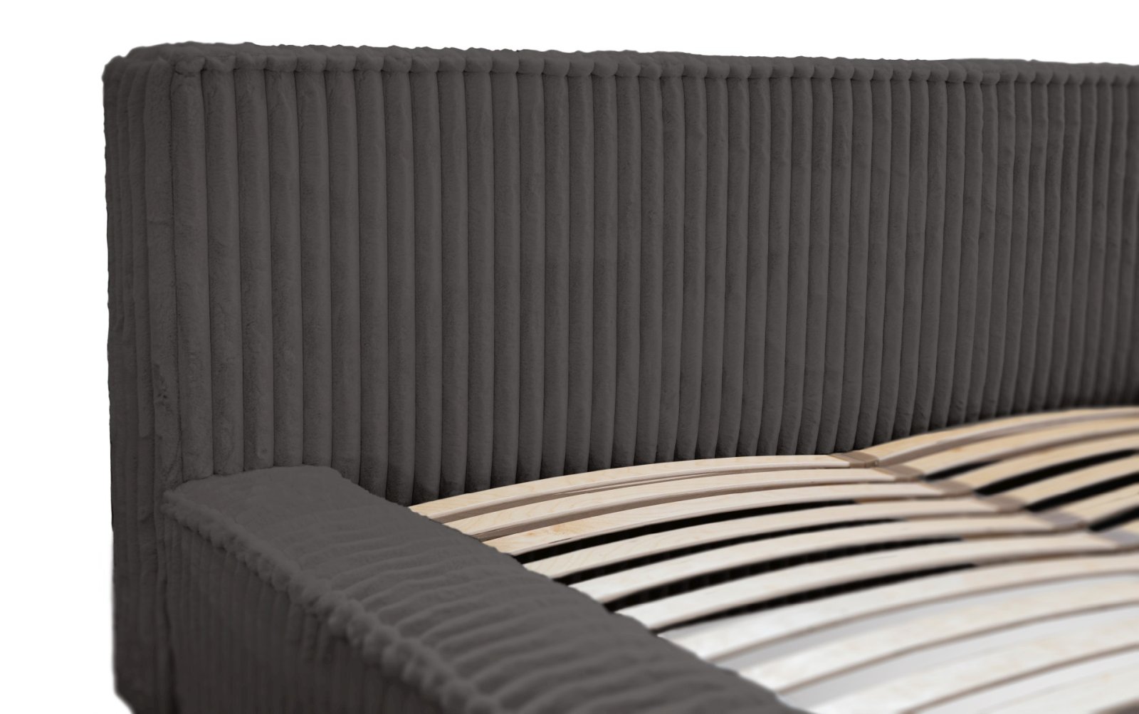 Polsterbett Lento Softcord mit Fellstruktur 180x200 mit Metallrahmen Vito 18