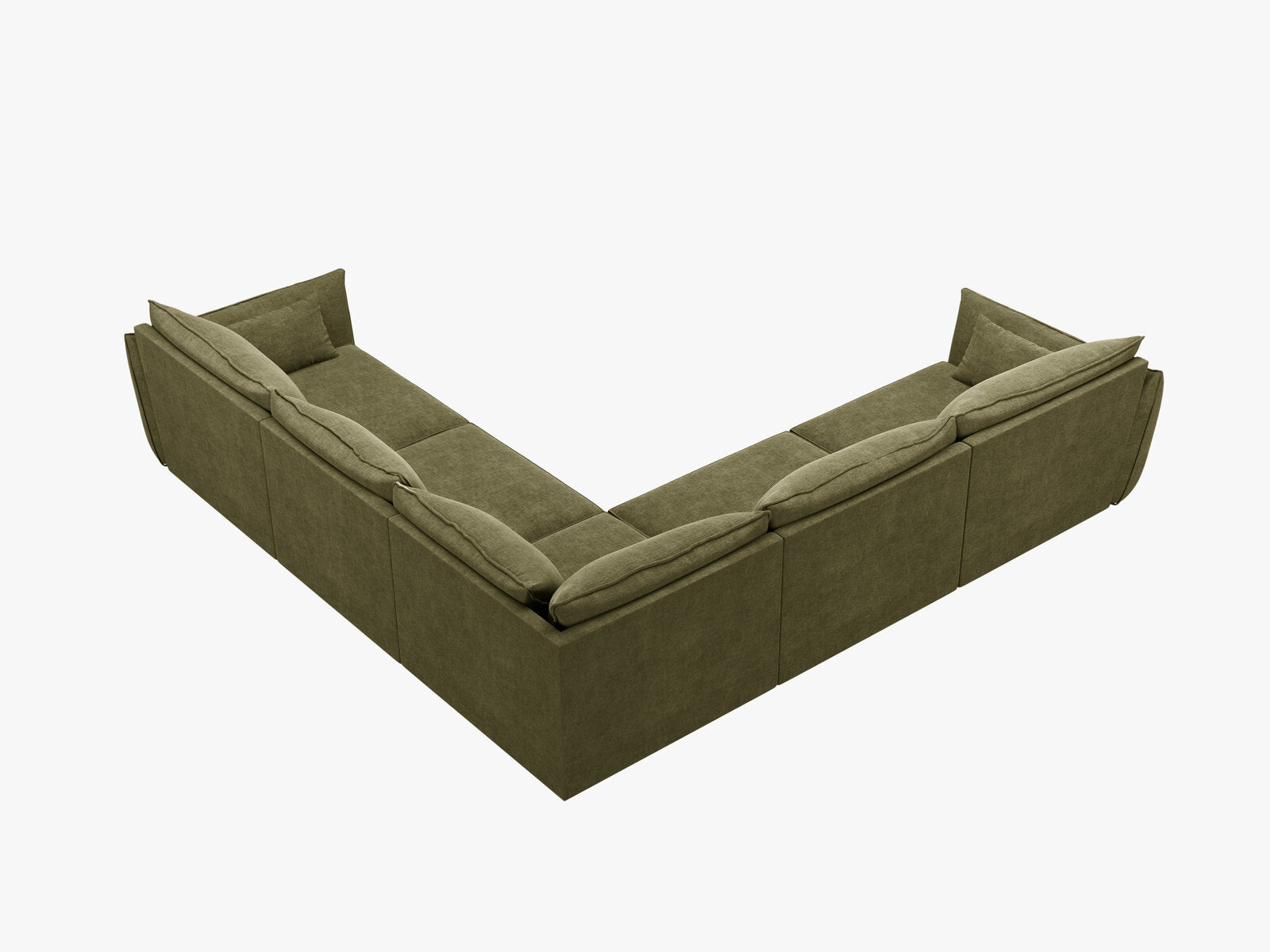 Micadoni Ecksofa Kaelle 7-Sitzer Chenille Over The Horizon Grün