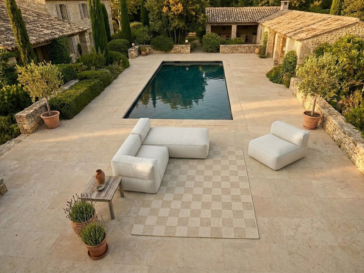 Bobochic Giulia Gartensofa 3-Sitzer 240 × 170 cm Stoff Beige