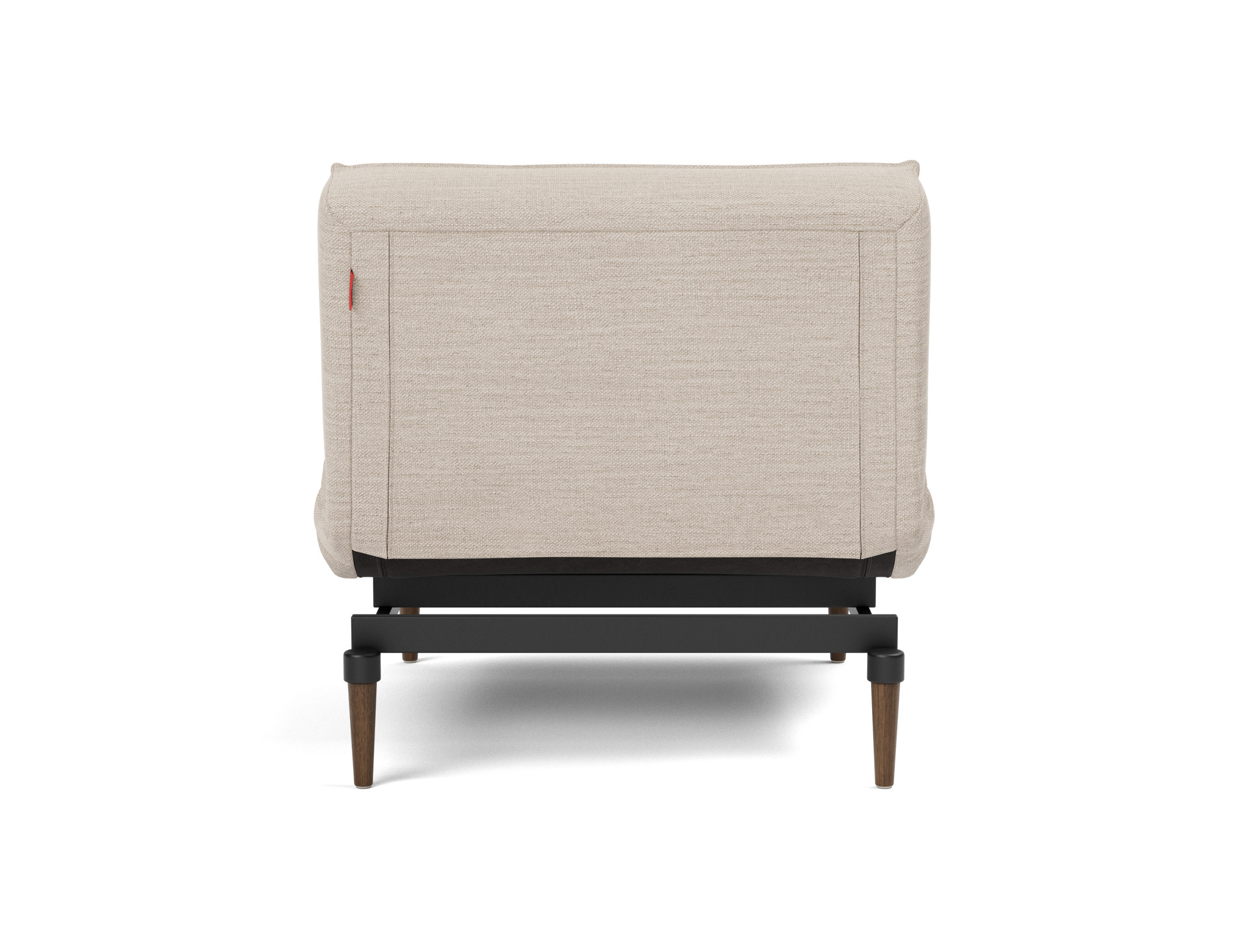 Sessel Splitback Webstoff Blida 612-Sand-Grey Beine Styletto Eiche dunkel