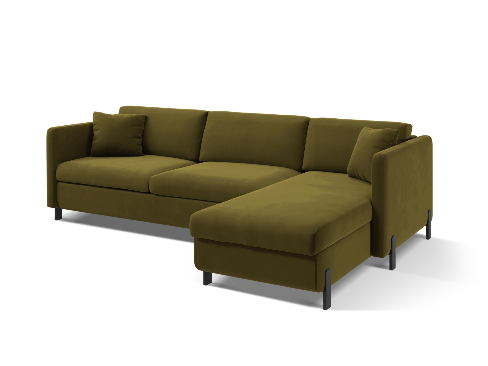 Micadoni Schlaf-Ecksofa Gloria 4-Sitzer Rechts Samt Grün 205x140