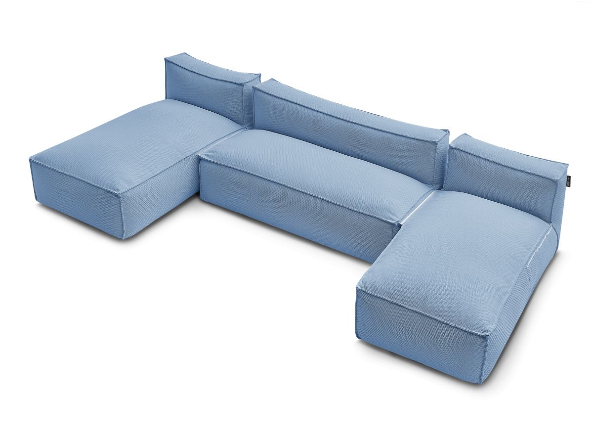 Bobochic Biarritz Gartensofa 4-Sitzer Melange-Stoff Blau