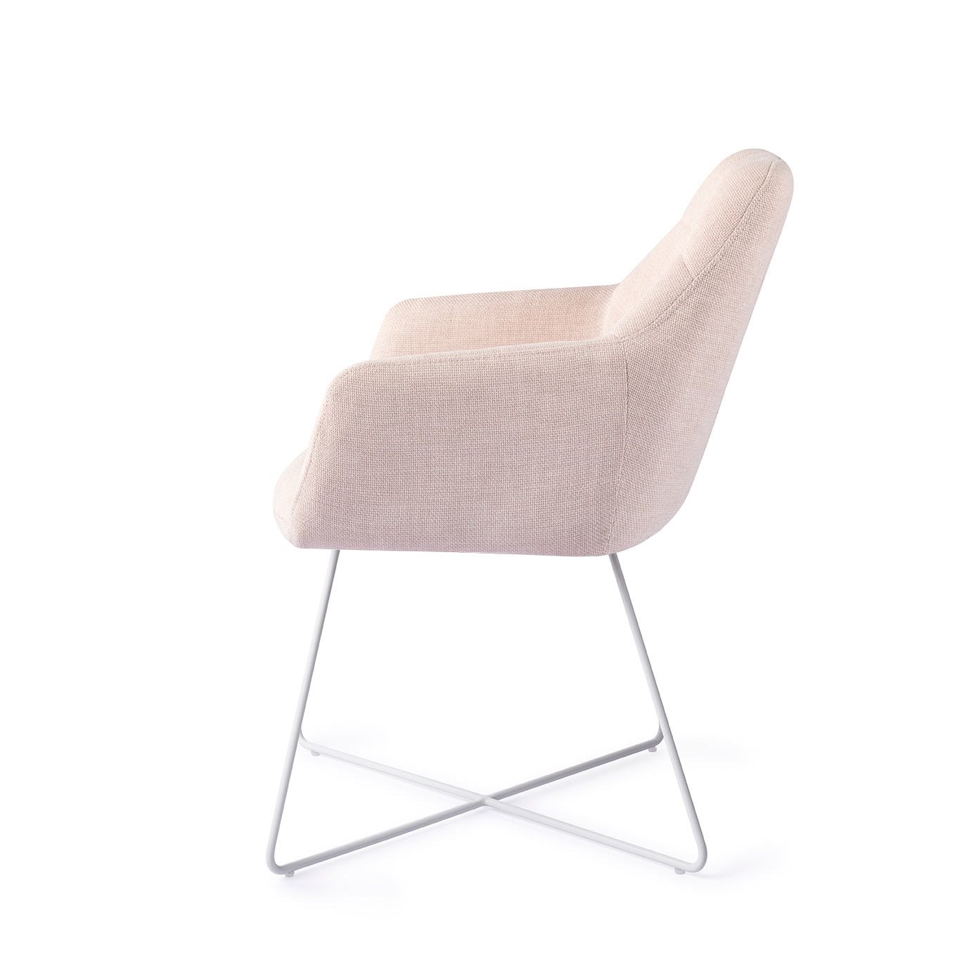 Jesper Home Esszimmerstuhl Noto Petal-Pink Cross Weiß