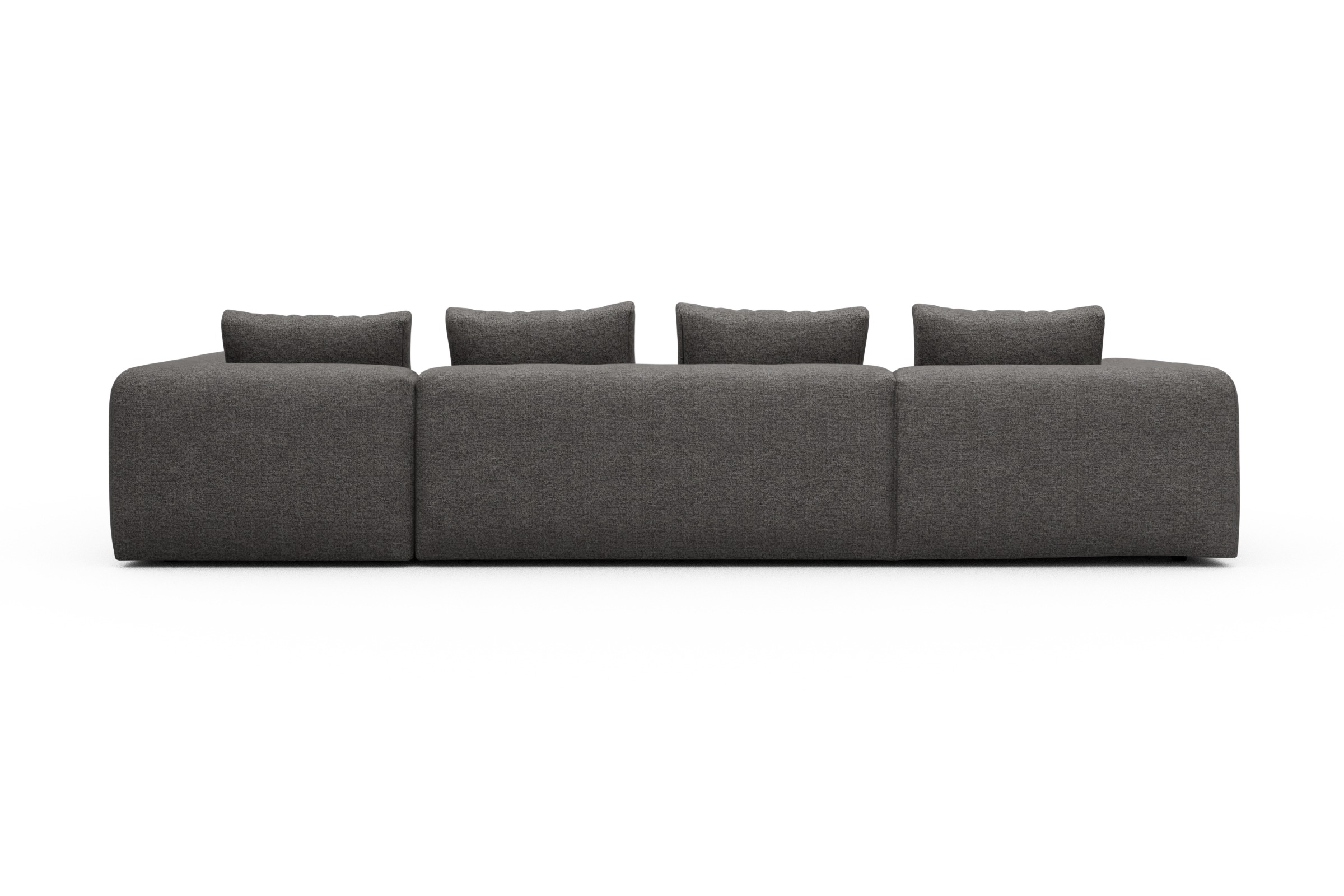 Wohnlandschaft Fred Chaiselongue links mit 2-Sitzer und lange Armlehne rechts Carreno-Salt-and-Pepper