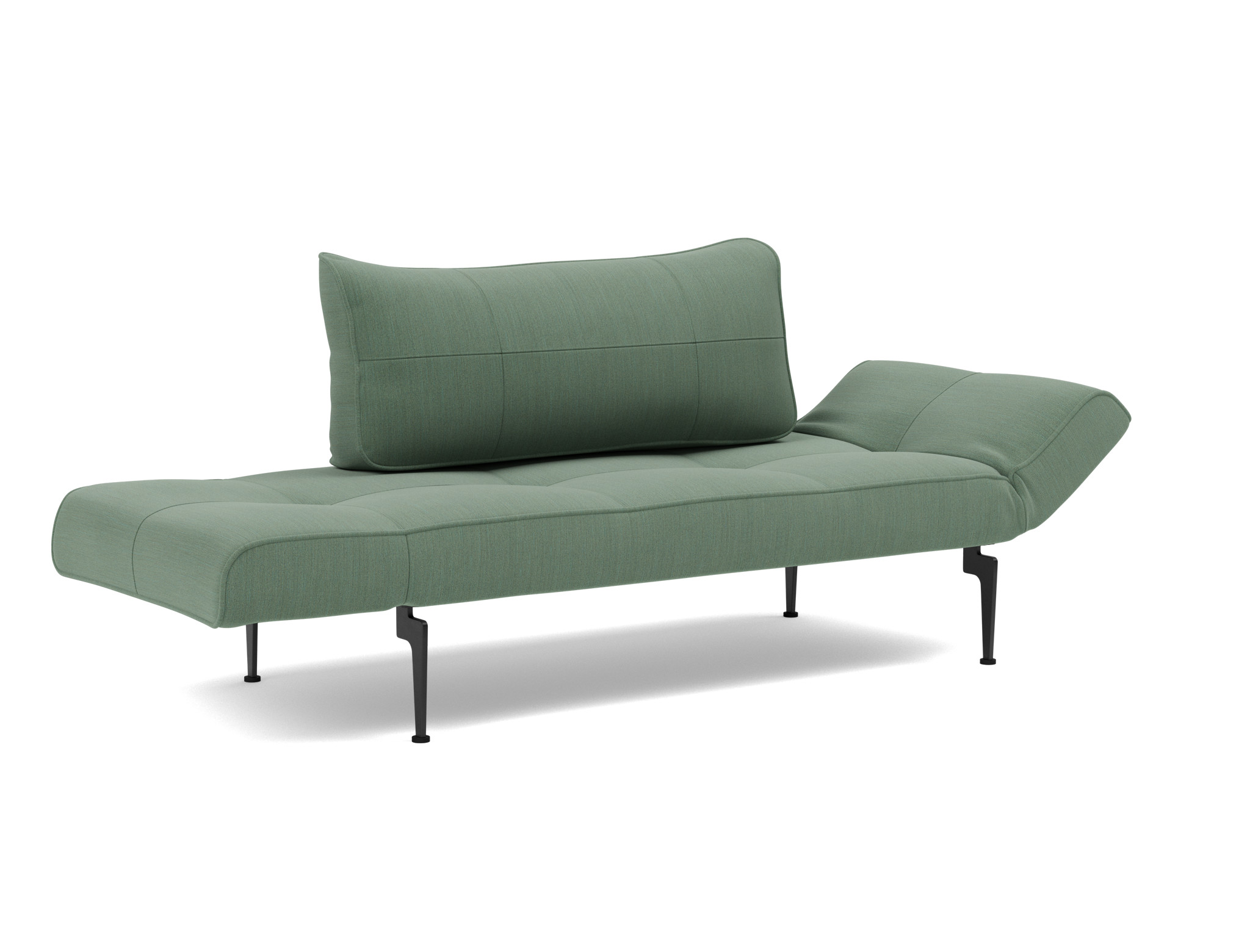 Tagesbett Zeal Flachgewebe Elegance 518-Green Beine Laser schwarz