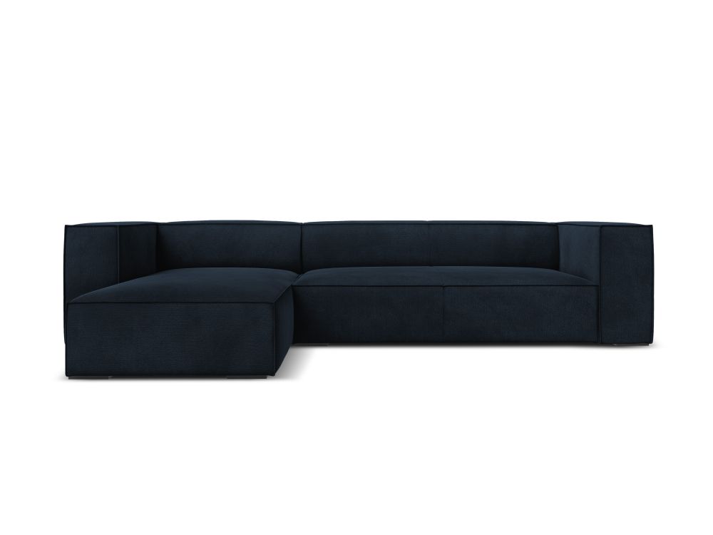 Cosmopolitan Design Ecksofa Turin 5-Sitzer Strukturierter Stoff Rosario Dunkelblau Links