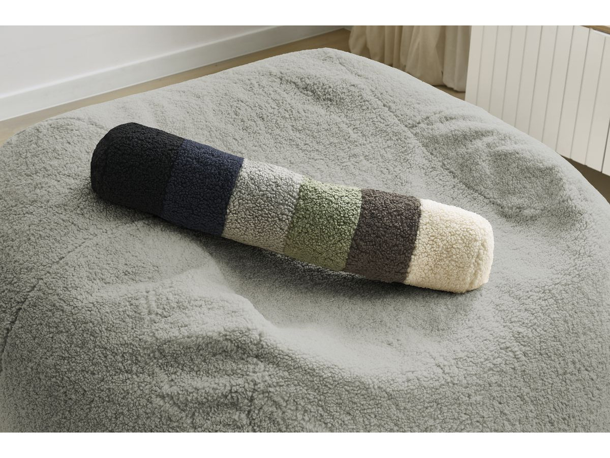Bobochic Meribel Pouf Bouclé-Stoff Hellgrau