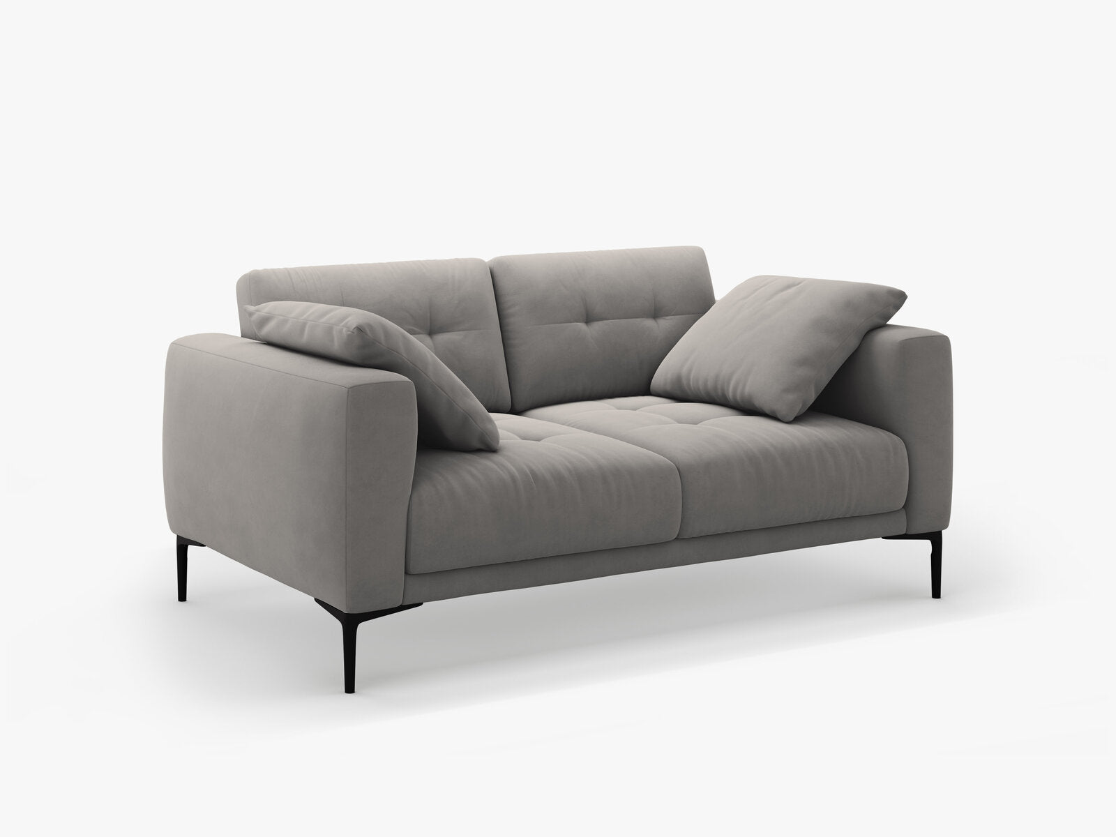 Micadoni Sofa Bemy 2-Sitzer Samt Grau