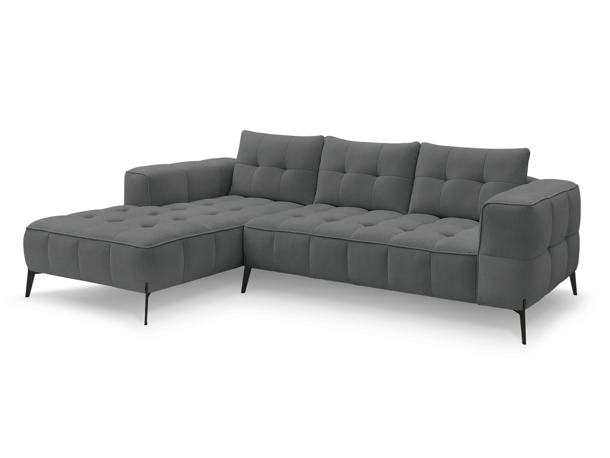 Bobochic Anis Ecksofa Strukturstoff Dunkelgrau Ecke links