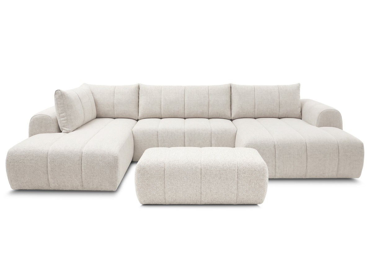 Bobochic Nesty Wohnlandschaft mit Pouf Melange-Stoff Beige Ecke rechts