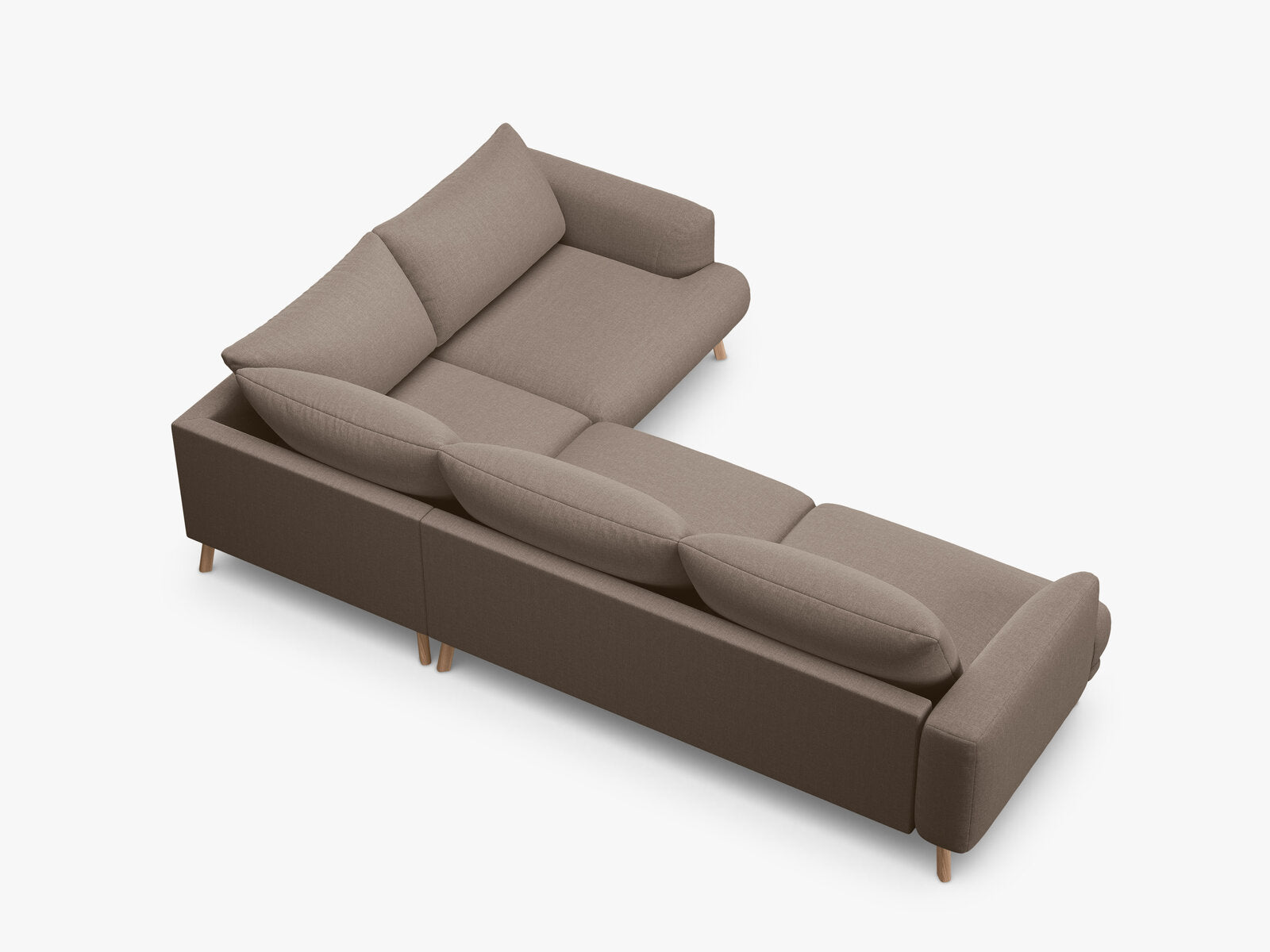 Micadoni Ecksofa Naomi 4-Sitzer große Version Rechts Strukturierter Stoff Liberty Cappuccino
