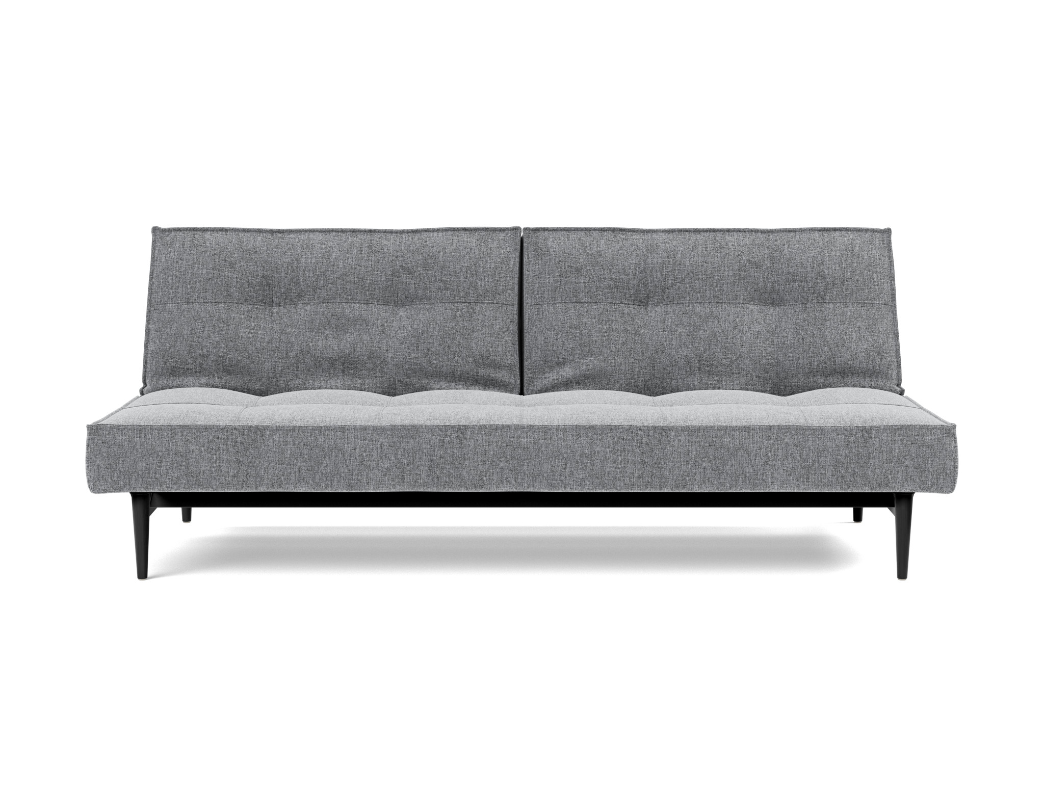 Schlafsofa Splitback Strukturierter Stoff Twist 565-Granite Beine Styletto Eiche schwarz