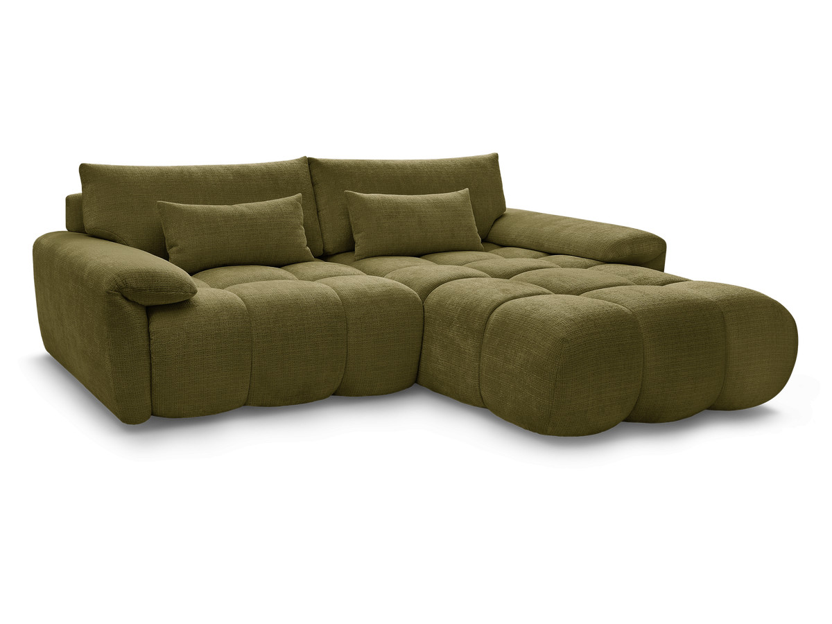 Bobochic Ivane Ecksofa Strukturstoff Grün Ecke rechts