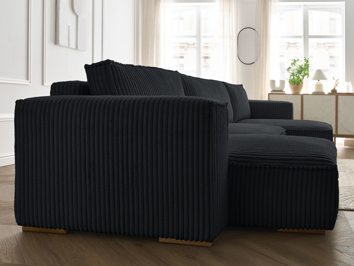 Bobochic Chelsea Wohnlandschaft Breitcord weich Schwarz