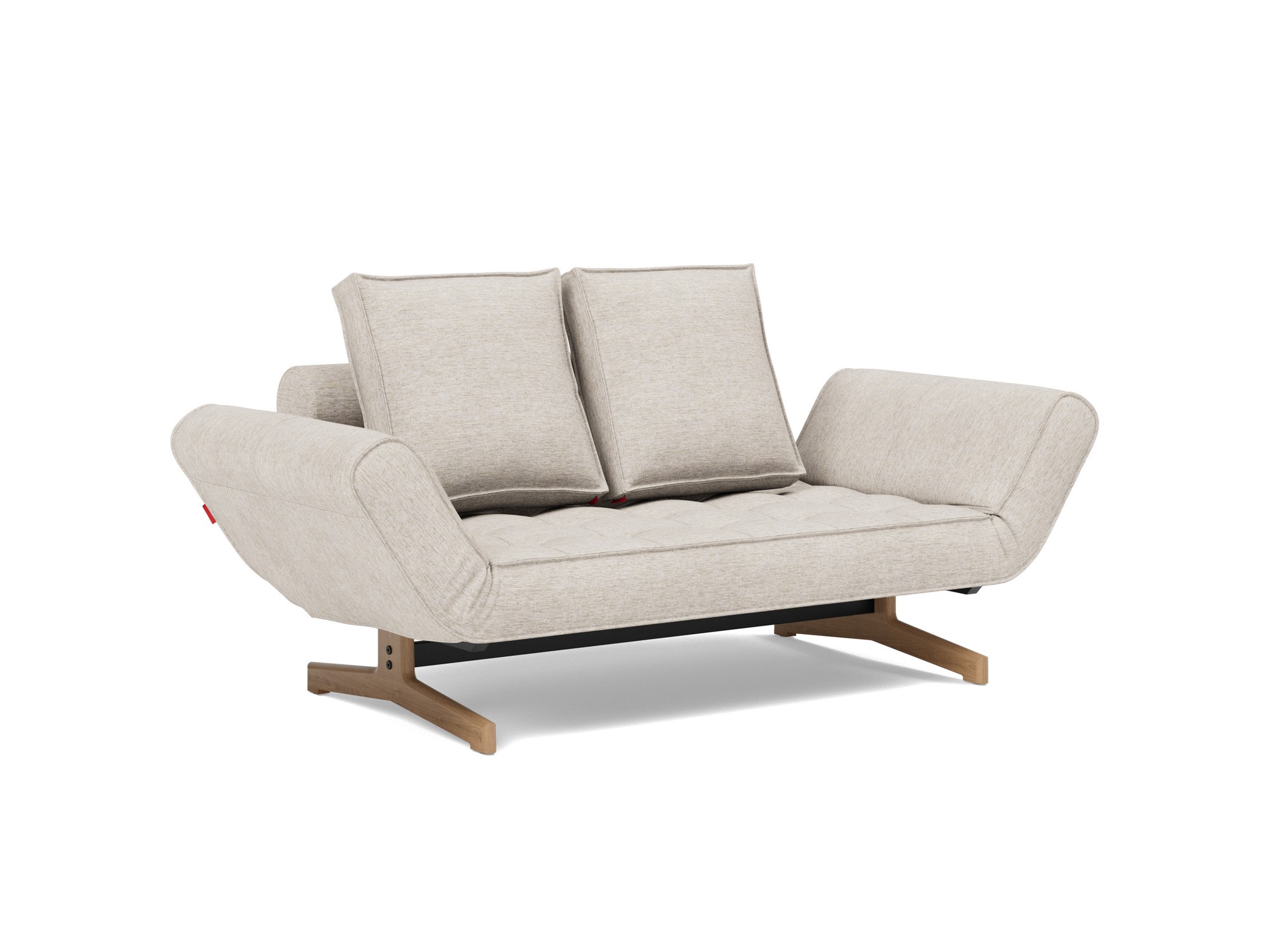 Tagesbett Ghia Chenille Yuveno 470-Natural Beine Eiche